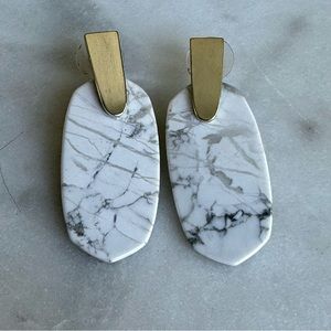 Aragon Earrings White Marble Howlite